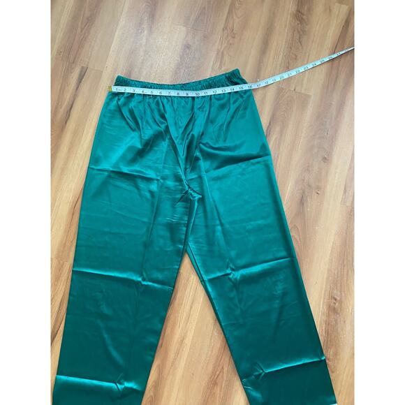 Ekouaer Women’s Size Small Pajama Set button down Christmas Green w/White Trim - Picture 5 of 7